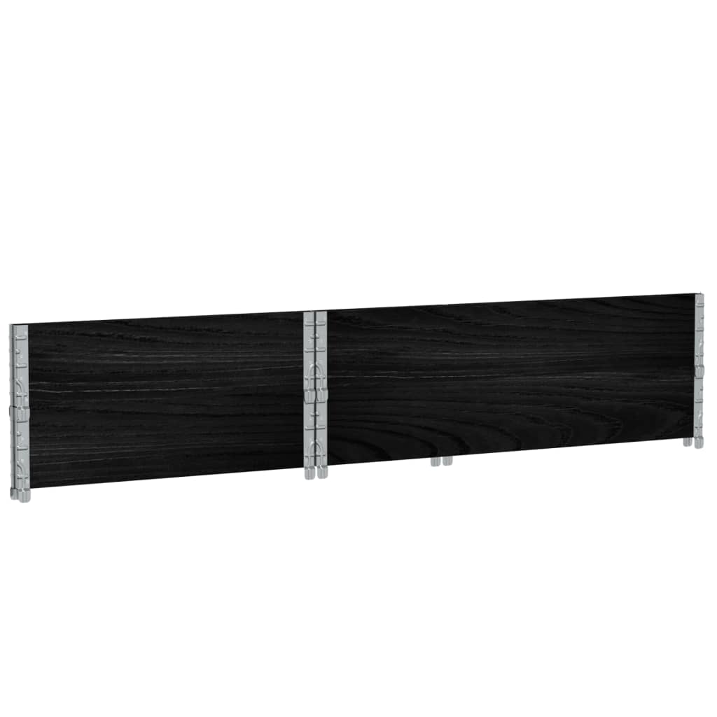 vidaXL Nadstawki paletowe, 2 szt., czarne, 120x80 cm, drewno sosnowe