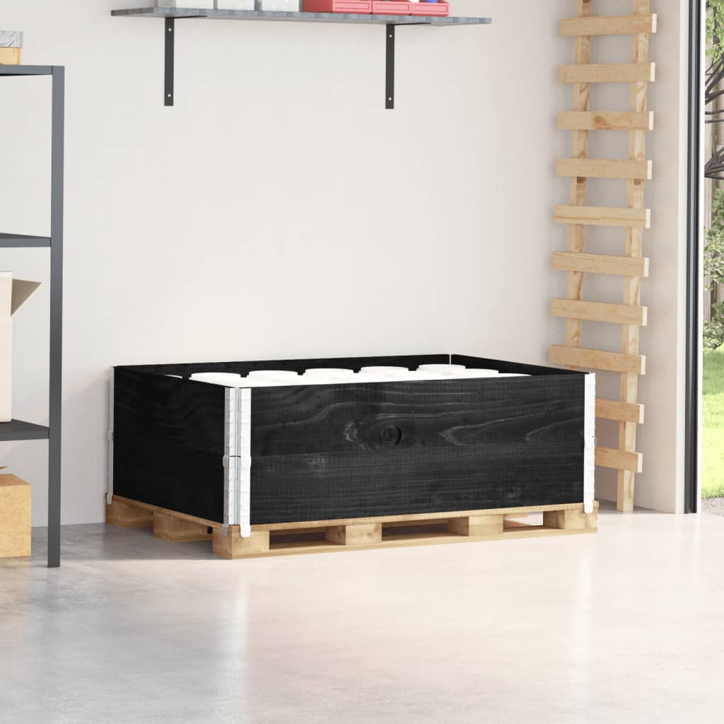vidaXL Nadstawki paletowe, 2 szt., czarne, 120x80 cm, drewno sosnowe