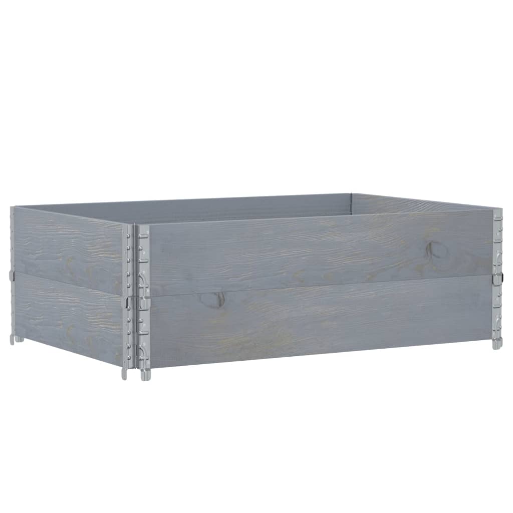 vidaXL Nadstawki paletowe, 2 szt., szare, 120x80 cm, drewno sosnowe