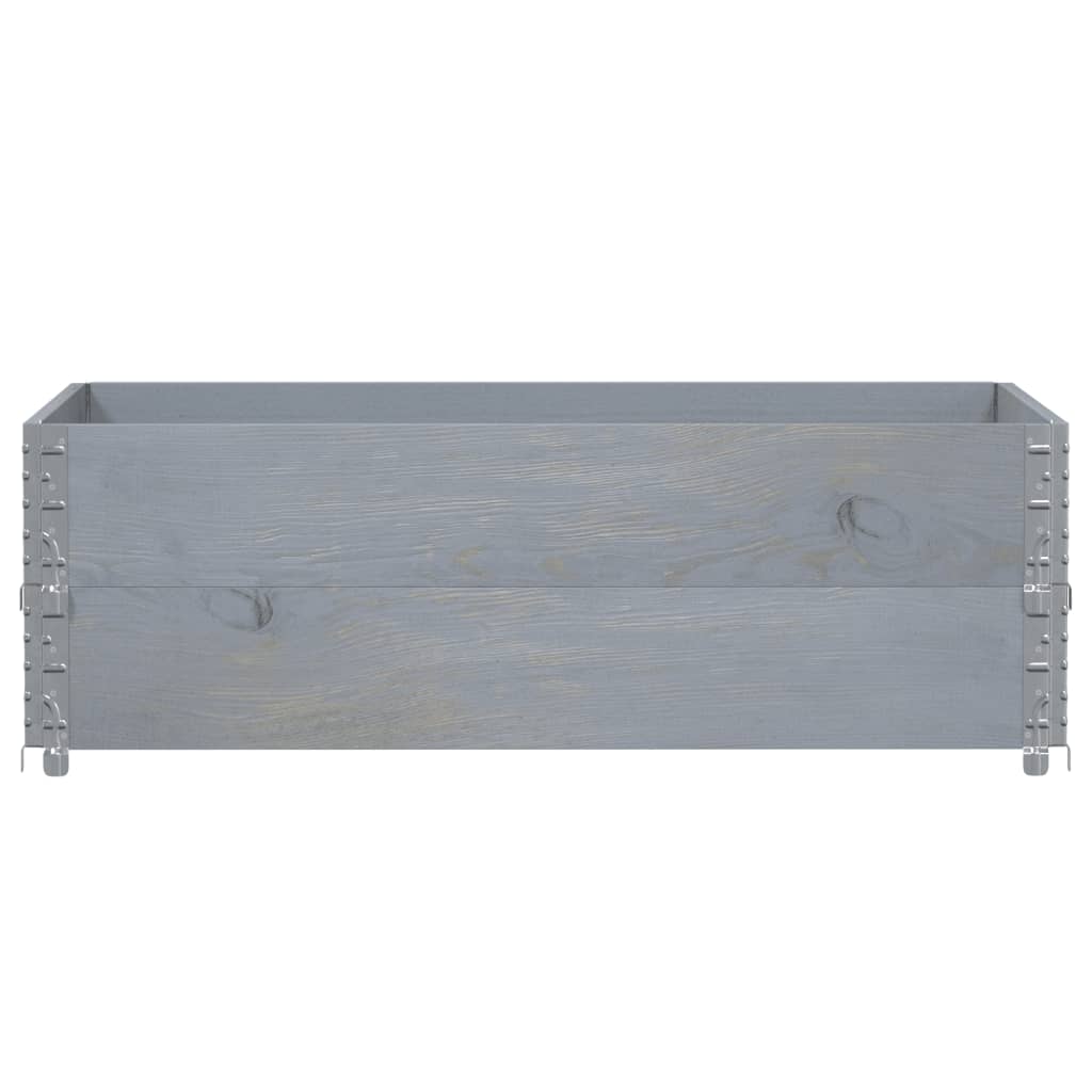 vidaXL Nadstawki paletowe, 2 szt., szare, 120x80 cm, drewno sosnowe