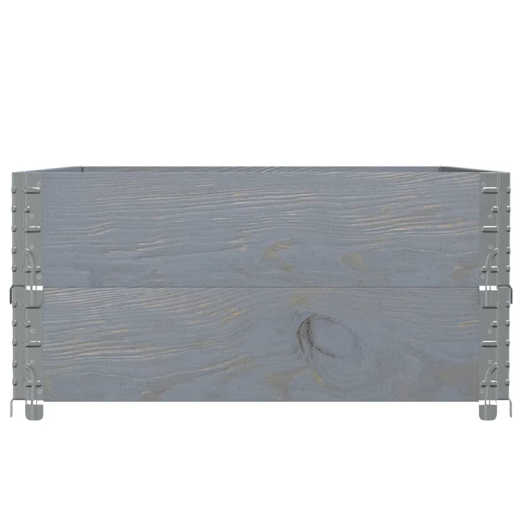 vidaXL Nadstawki paletowe, 2 szt., szare, 120x80 cm, drewno sosnowe