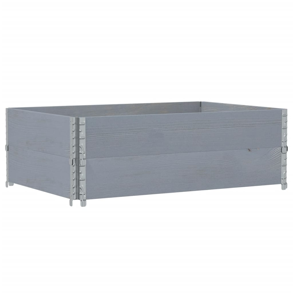 vidaXL Nadstawki paletowe, 2 szt., szare, 120x80 cm, drewno sosnowe