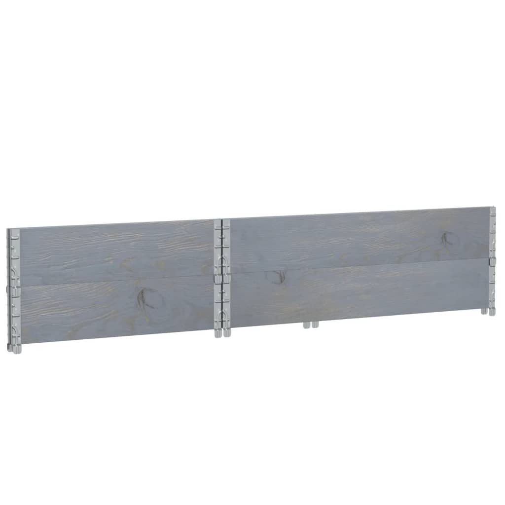 vidaXL Nadstawki paletowe, 2 szt., szare, 120x80 cm, drewno sosnowe