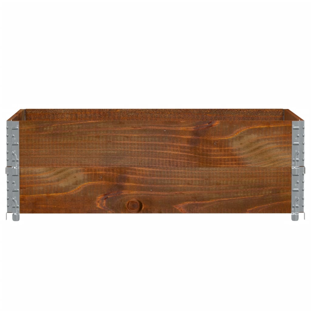 vidaXL Nadstawki paletowe, 2 szt., brązowe, 120x80 cm, drewno sosnowe