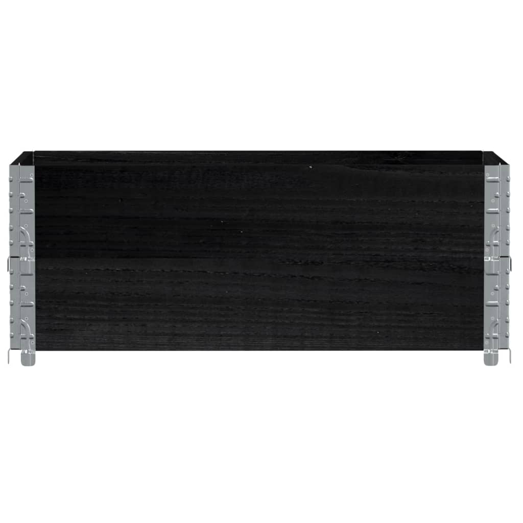 vidaXL Nadstawki paletowe, 2 szt., czarne, 100x50 cm, drewno sosnowe