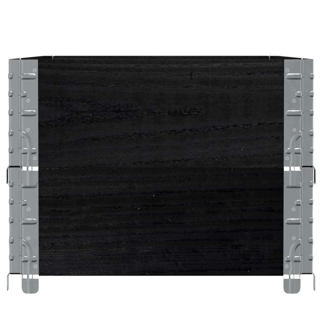 vidaXL Nadstawki paletowe, 2 szt., czarne, 100x50 cm, drewno sosnowe