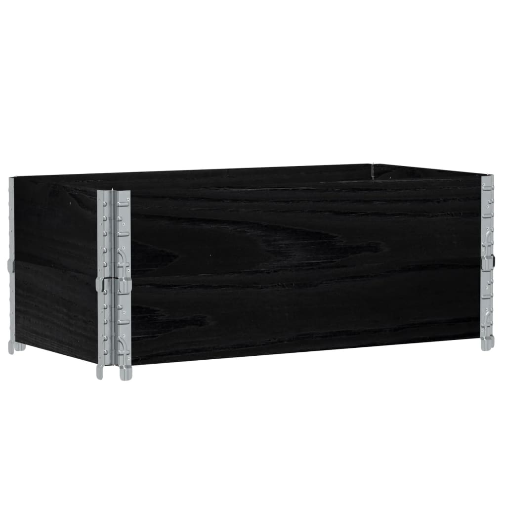 vidaXL Nadstawki paletowe, 2 szt., czarne, 100x50 cm, drewno sosnowe