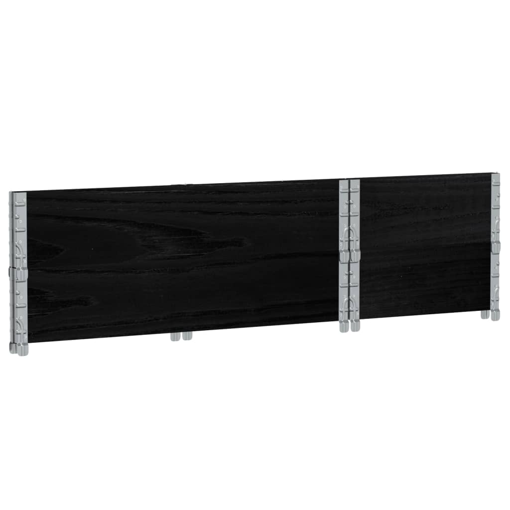 vidaXL Nadstawki paletowe, 2 szt., czarne, 100x50 cm, drewno sosnowe