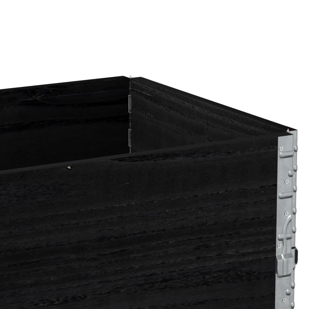 vidaXL Nadstawki paletowe, 2 szt., czarne, 100x50 cm, drewno sosnowe