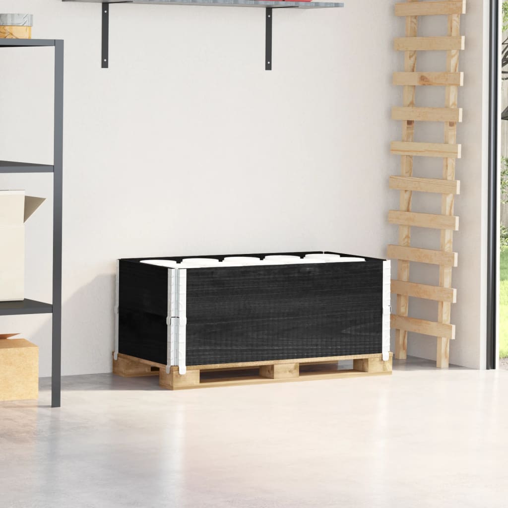 vidaXL Nadstawki paletowe, 2 szt., czarne, 100x50 cm, drewno sosnowe