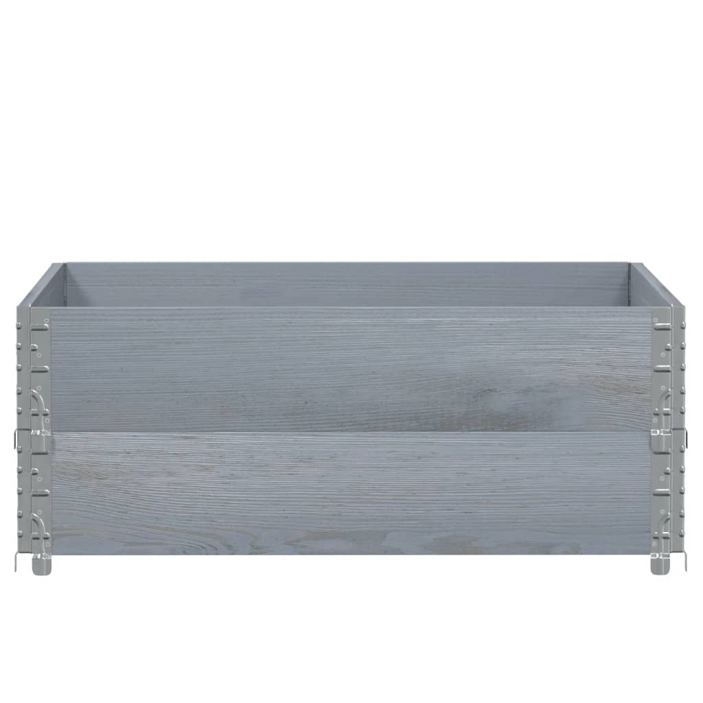 vidaXL Nadstawki paletowe, 2 szt., szare, 100x100 cm, drewno sosnowe