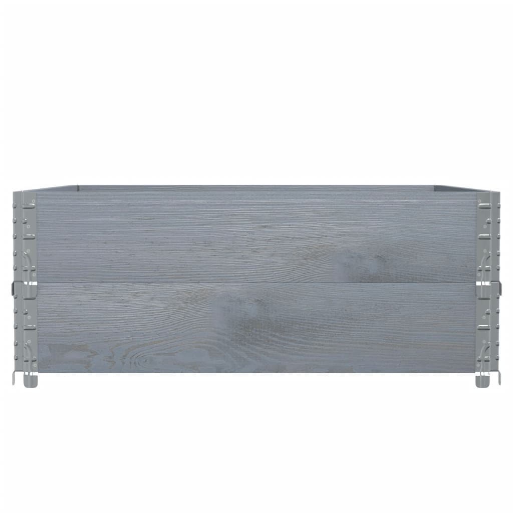 vidaXL Nadstawki paletowe, 2 szt., szare, 100x100 cm, drewno sosnowe