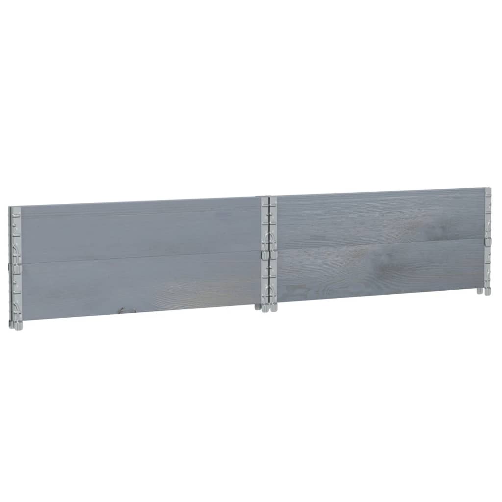 vidaXL Nadstawki paletowe, 2 szt., szare, 100x100 cm, drewno sosnowe