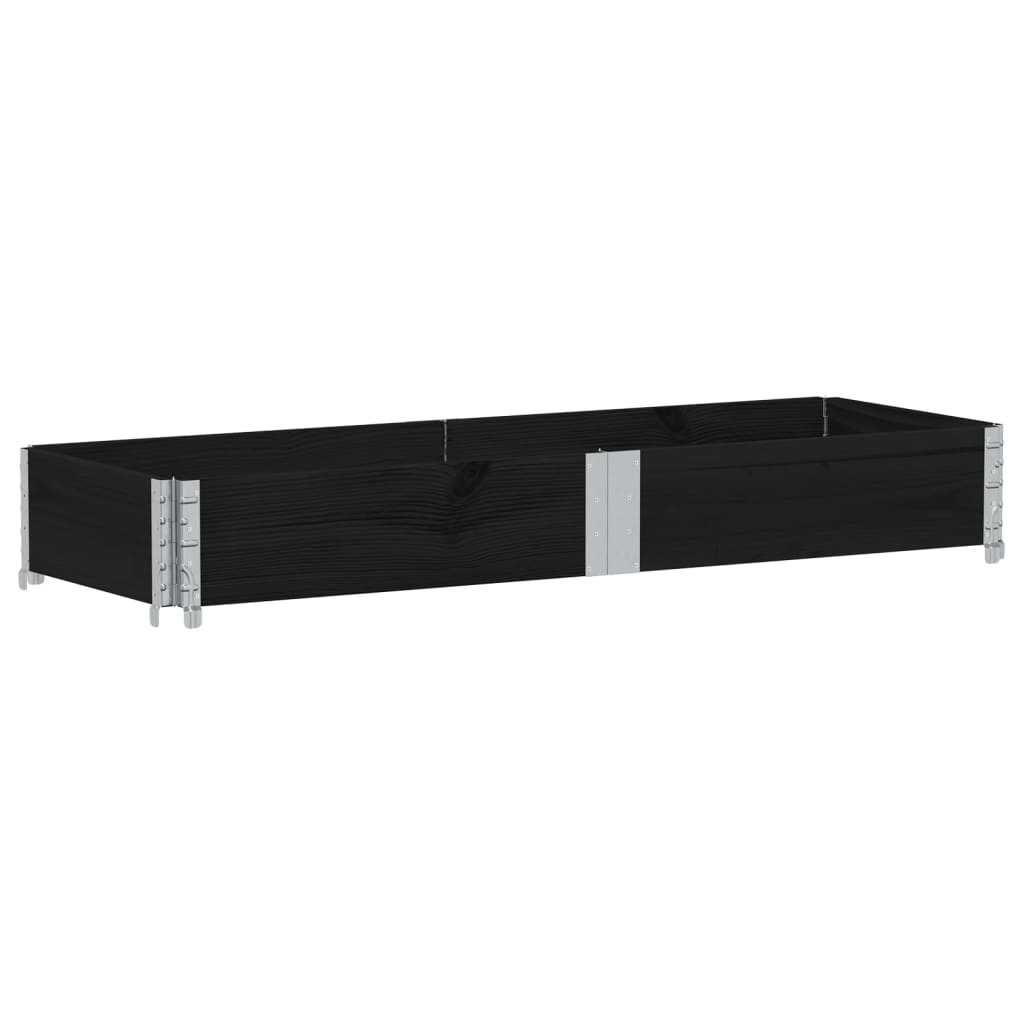vidaXL Nadstawka paletowa, czarna, 150x50 cm, lite drewno sosnowe