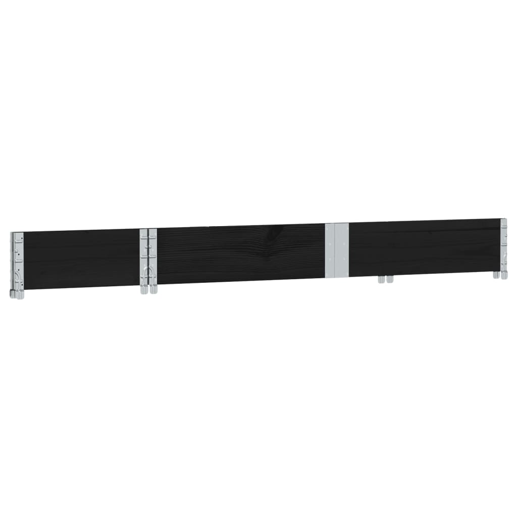 vidaXL Nadstawka paletowa, czarna, 150x50 cm, lite drewno sosnowe