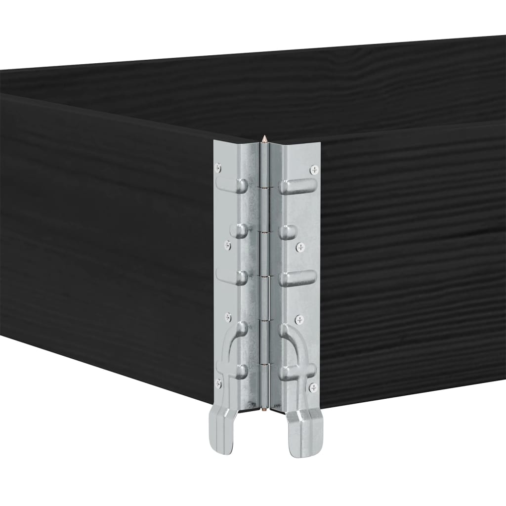 vidaXL Nadstawka paletowa, czarna, 150x50 cm, lite drewno sosnowe