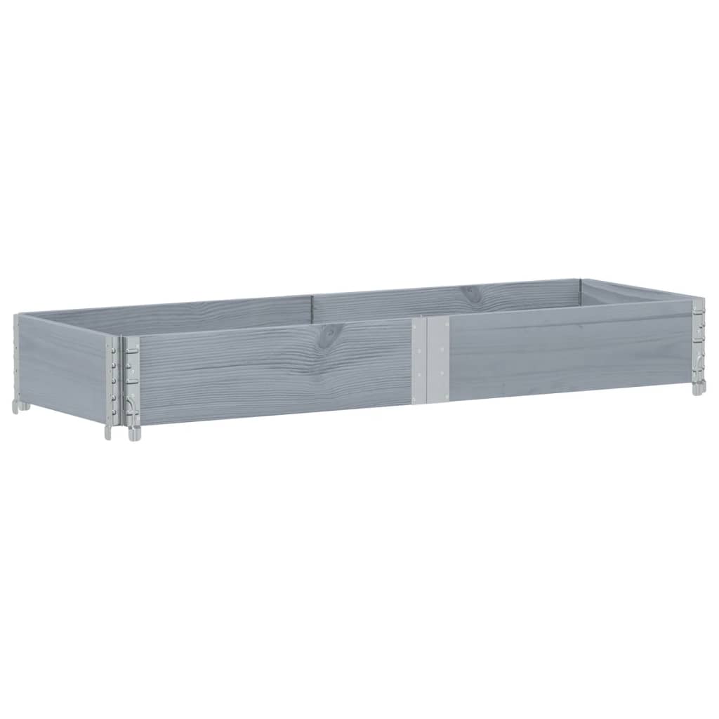 vidaXL Nadstawka paletowa, szara, 150x50 cm, lite drewno sosnowe