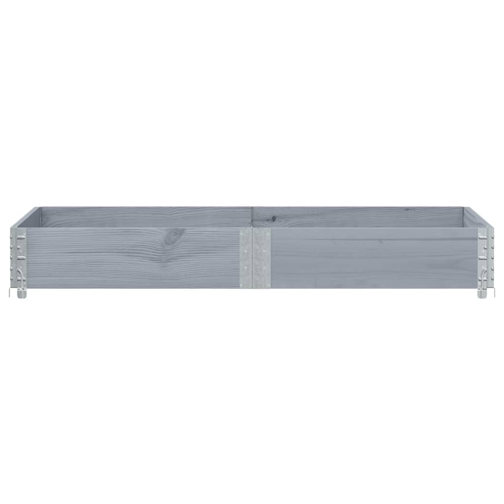 vidaXL Nadstawka paletowa, szara, 150x50 cm, lite drewno sosnowe