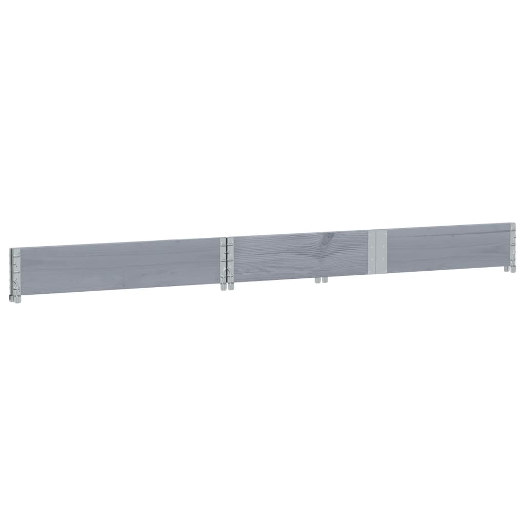 vidaXL Nadstawka paletowa, szara, 150x50 cm, lite drewno sosnowe