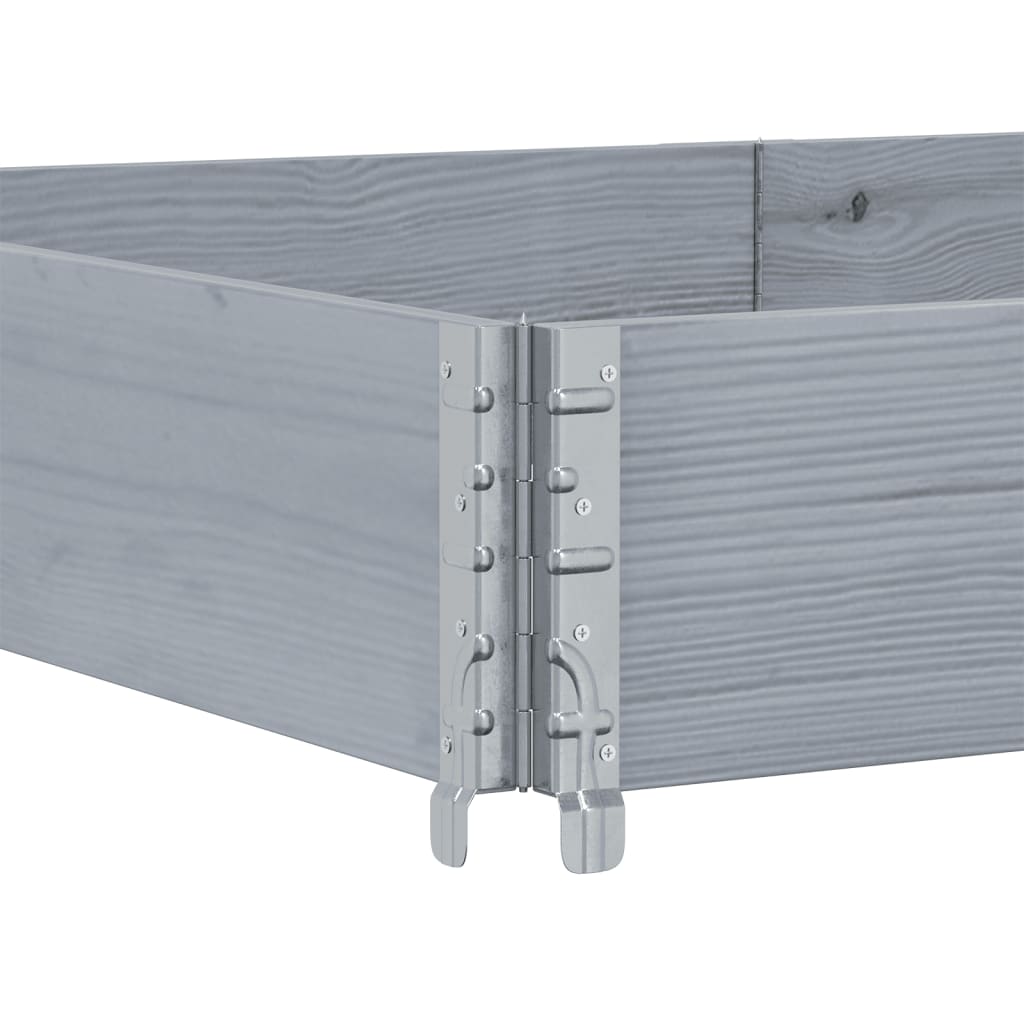 vidaXL Nadstawka paletowa, szara, 150x50 cm, lite drewno sosnowe