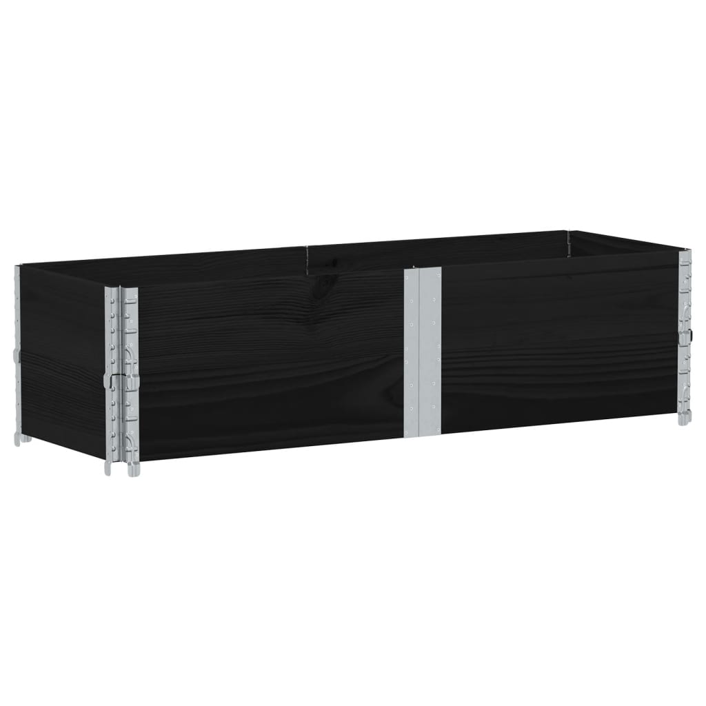 vidaXL Nadstawki paletowe, 2 szt., czarne, 150x50 cm, drewno sosnowe