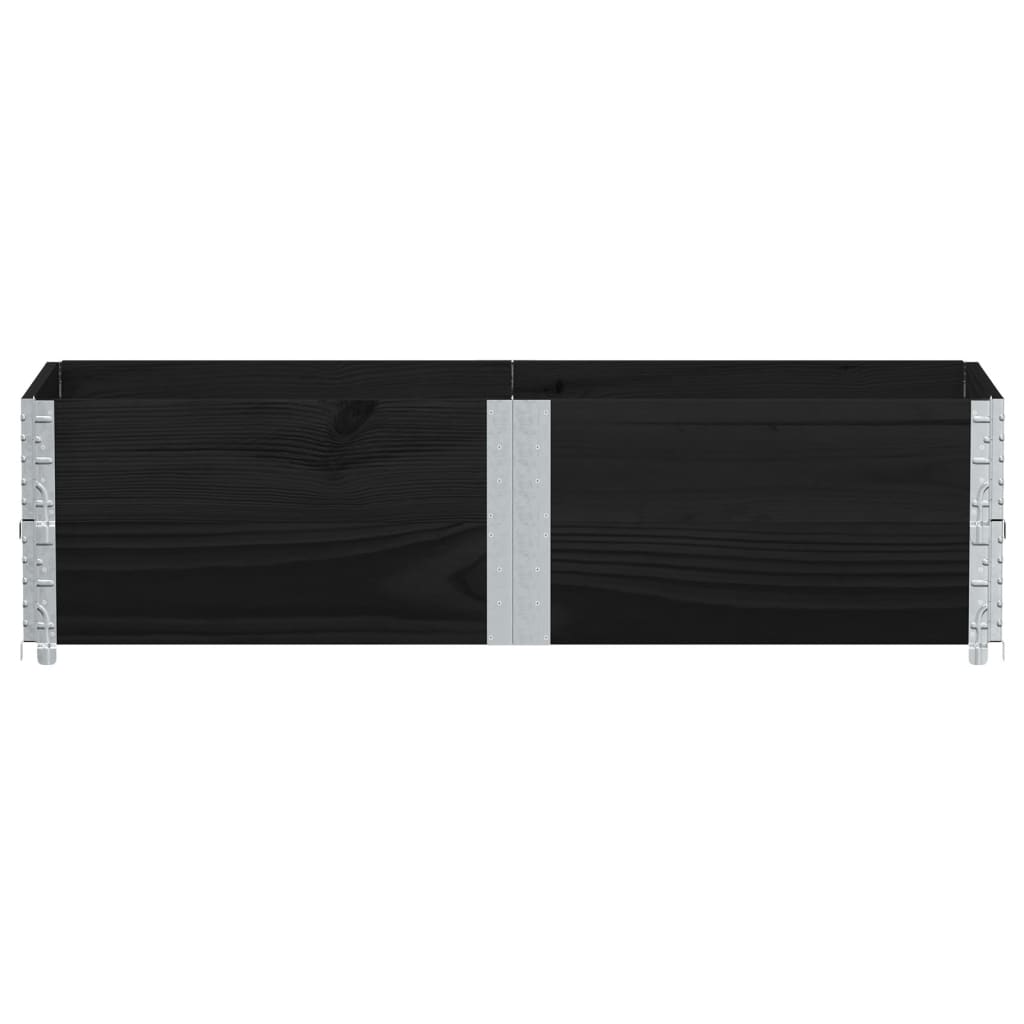 vidaXL Nadstawki paletowe, 2 szt., czarne, 150x50 cm, drewno sosnowe