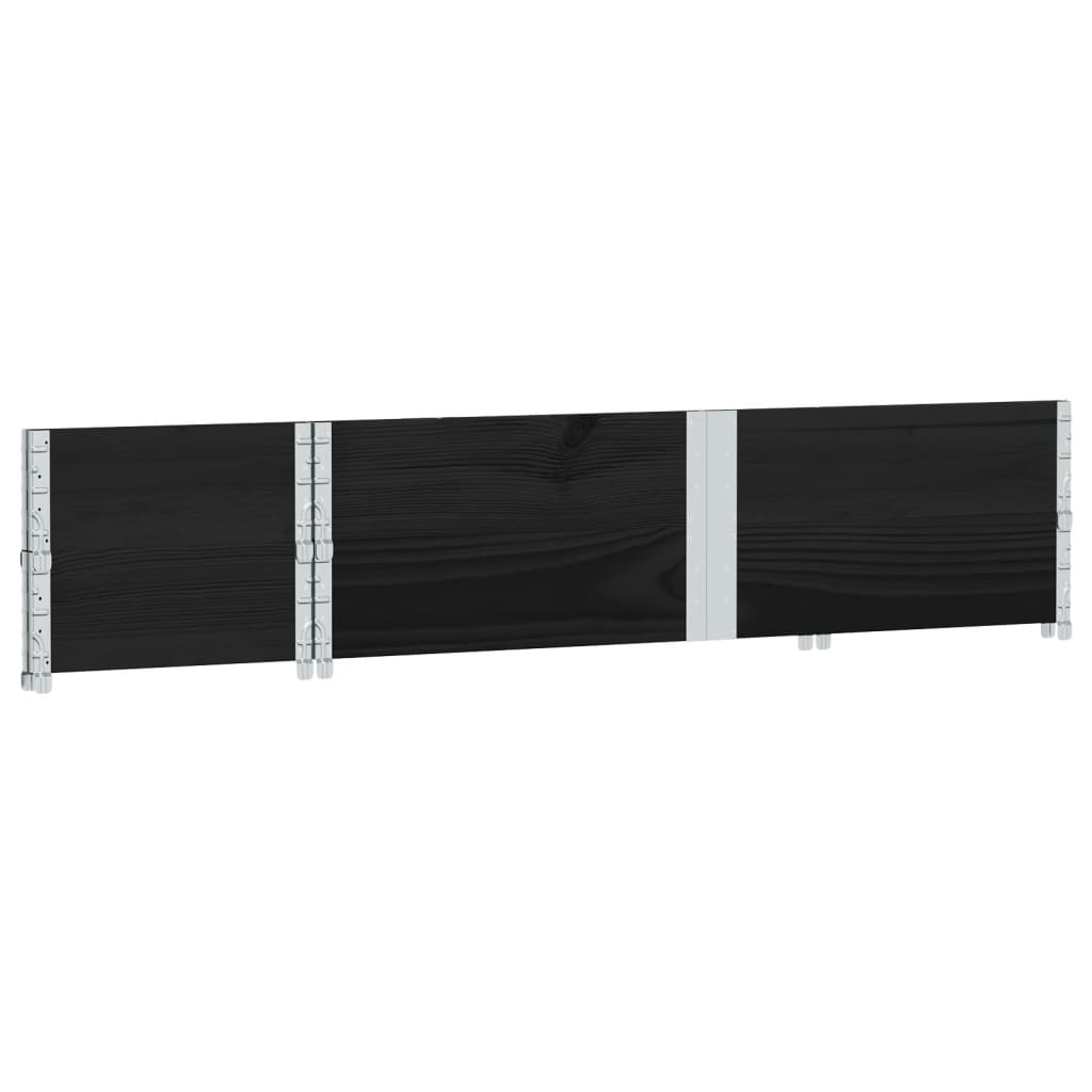 vidaXL Nadstawki paletowe, 2 szt., czarne, 150x50 cm, drewno sosnowe