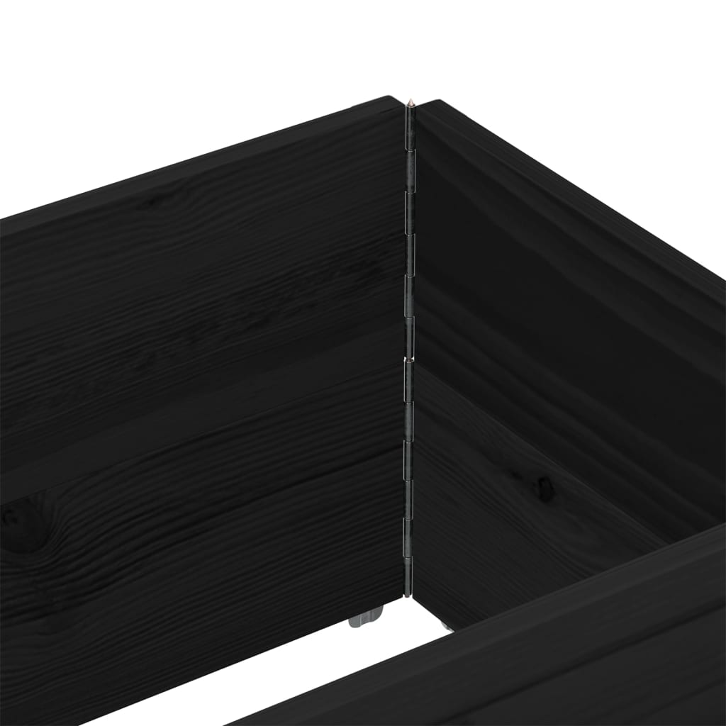 vidaXL Nadstawki paletowe, 2 szt., czarne, 150x50 cm, drewno sosnowe