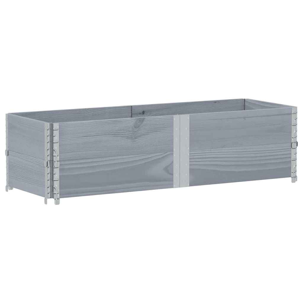 vidaXL Nadstawki paletowe, 2 szt., szare, 150x50 cm, drewno sosnowe