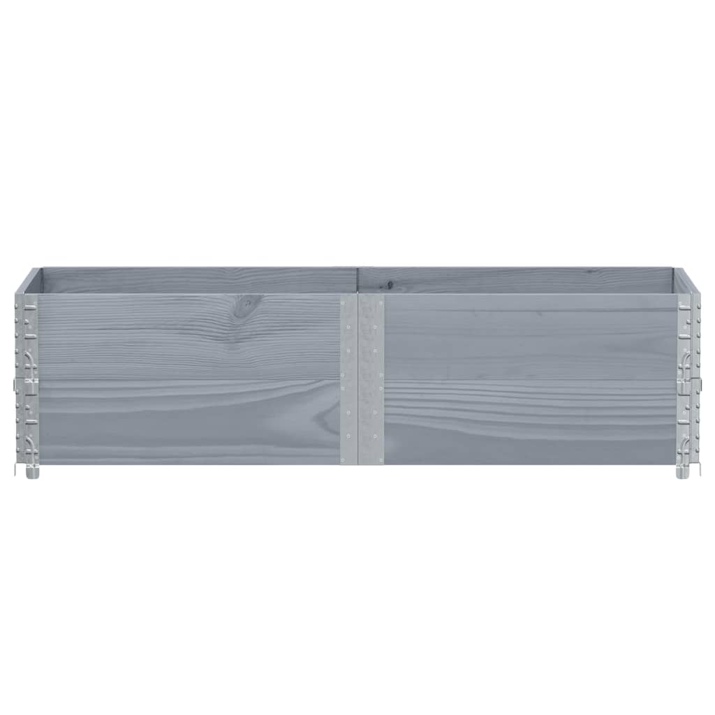 vidaXL Nadstawki paletowe, 2 szt., szare, 150x50 cm, drewno sosnowe