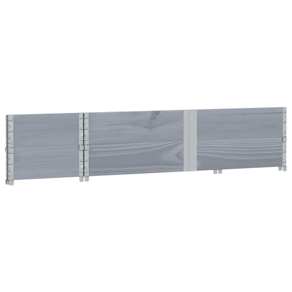 vidaXL Nadstawki paletowe, 2 szt., szare, 150x50 cm, drewno sosnowe