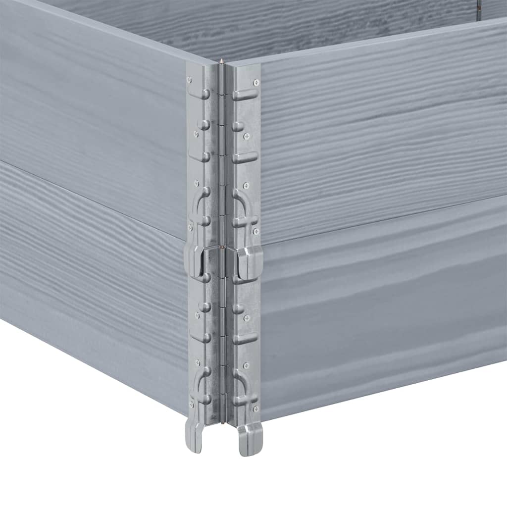 vidaXL Nadstawki paletowe, 2 szt., szare, 150x50 cm, drewno sosnowe