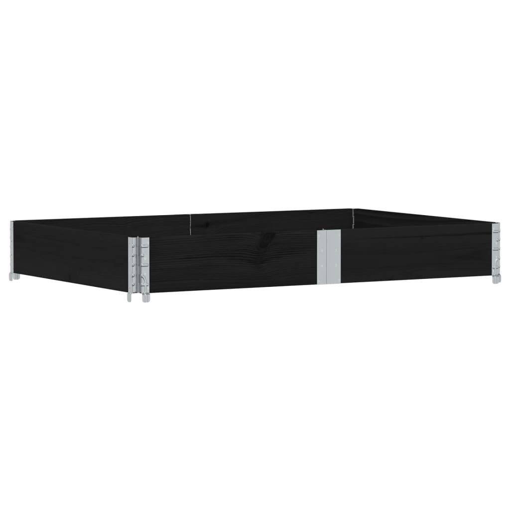 vidaXL Nadstawka paletowa, czarna, 150x100 cm, lite drewno sosnowe