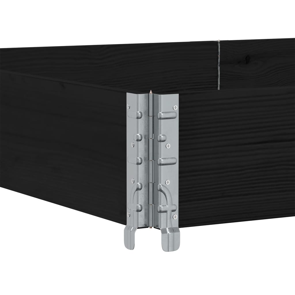 vidaXL Nadstawka paletowa, czarna, 150x100 cm, lite drewno sosnowe