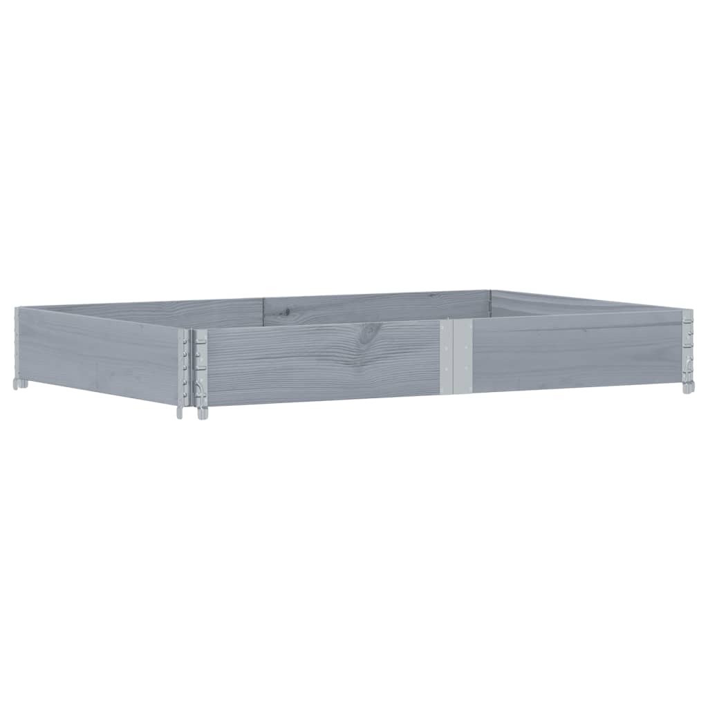 vidaXL Nadstawka paletowa, szara, 150x100 cm, lite drewno sosnowe