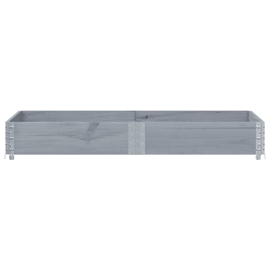 vidaXL Nadstawka paletowa, szara, 150x100 cm, lite drewno sosnowe
