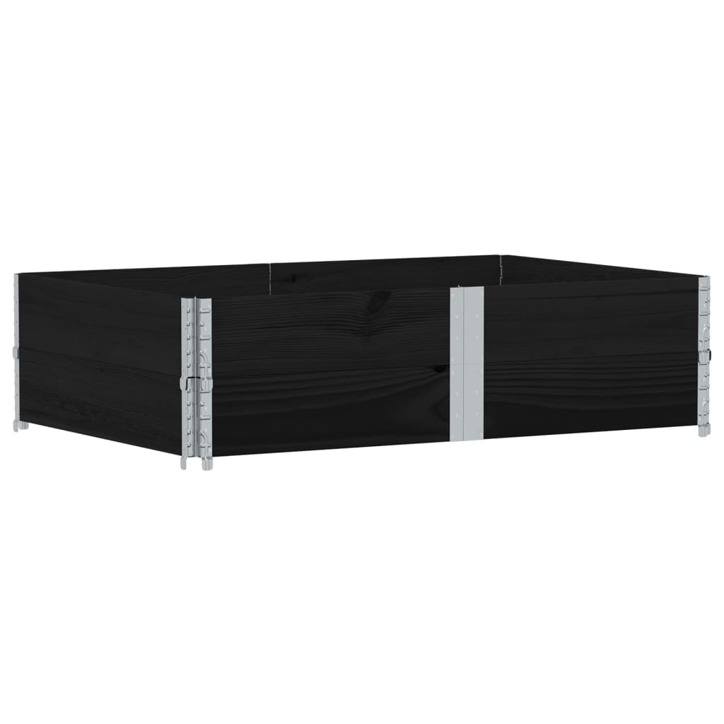 vidaXL Nadstawki paletowe, 2 szt., czarne, 150x100 cm, drewno sosnowe