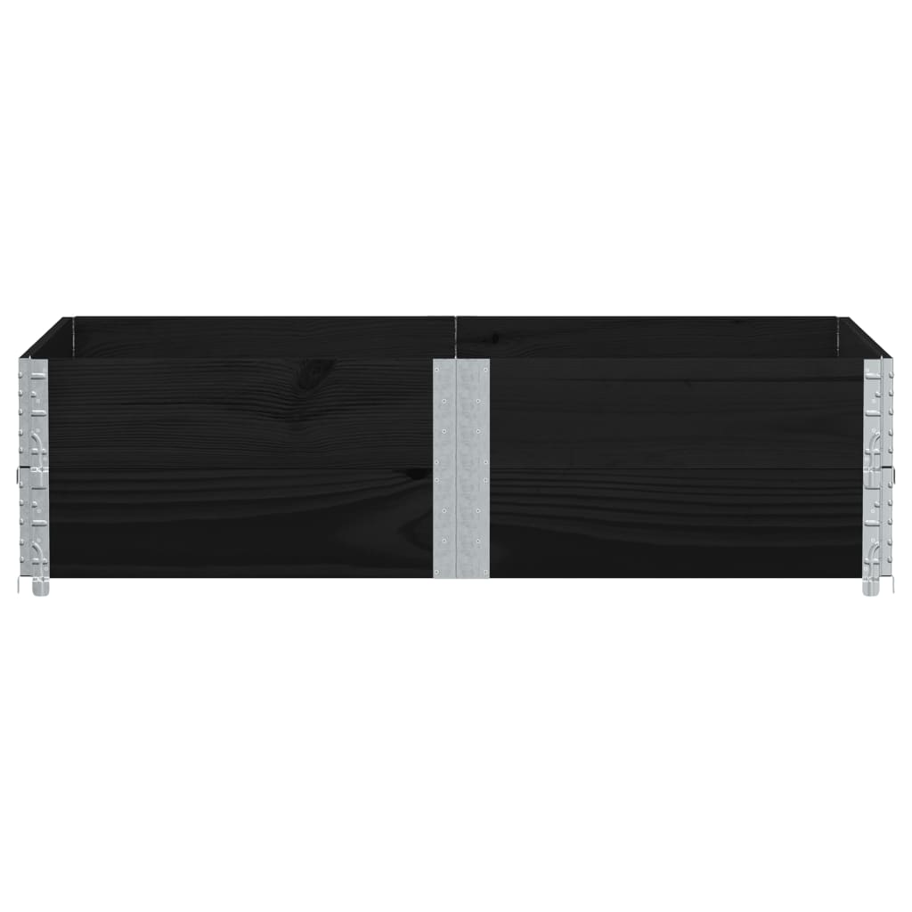 vidaXL Nadstawki paletowe, 2 szt., czarne, 150x100 cm, drewno sosnowe