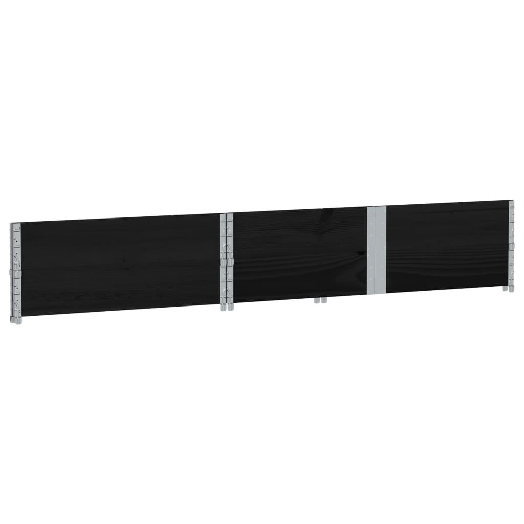vidaXL Nadstawki paletowe, 2 szt., czarne, 150x100 cm, drewno sosnowe