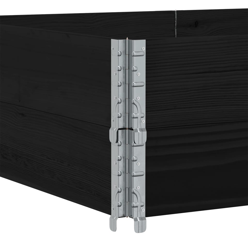 vidaXL Nadstawki paletowe, 2 szt., czarne, 150x100 cm, drewno sosnowe