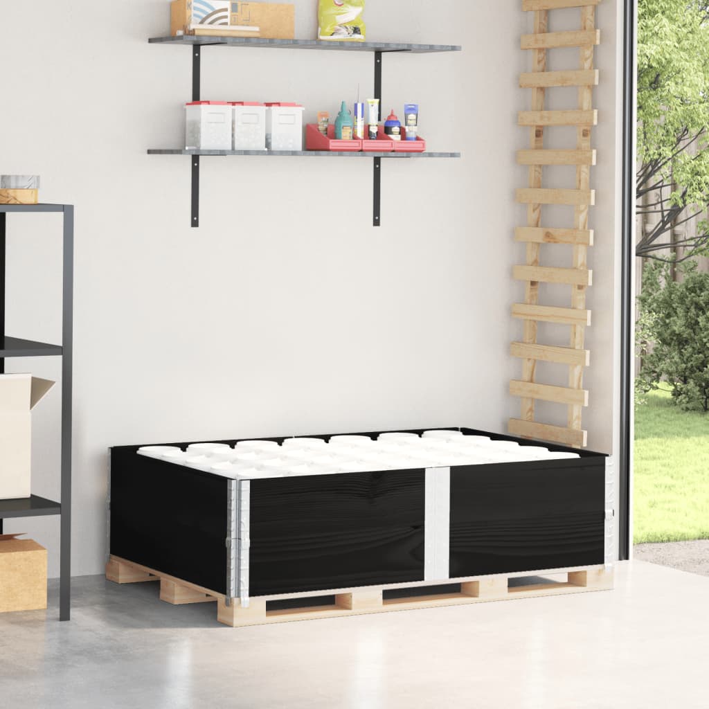 vidaXL Nadstawki paletowe, 2 szt., czarne, 150x100 cm, drewno sosnowe