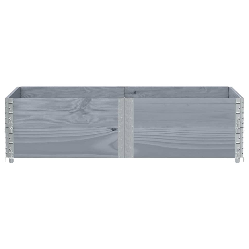 vidaXL Nadstawki paletowe, 2 szt., szare, 150x100 cm, drewno sosnowe