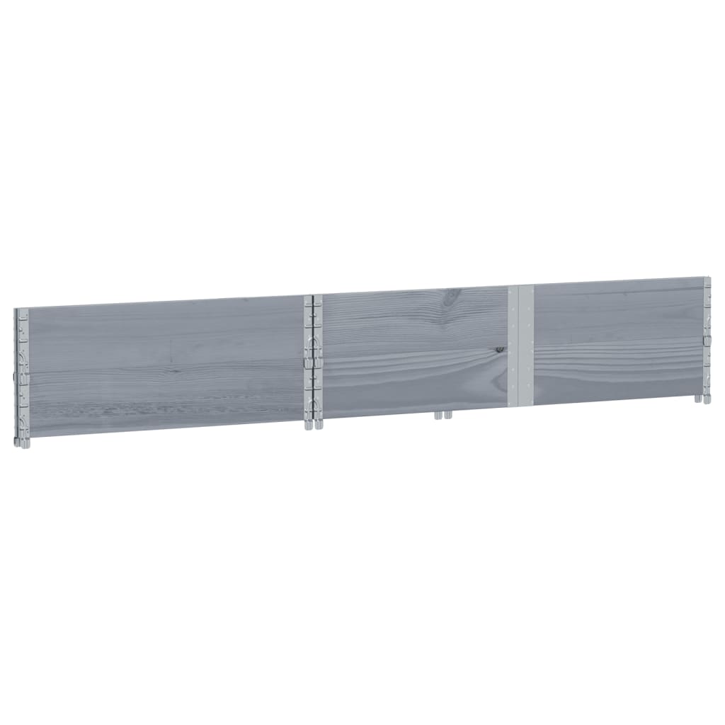 vidaXL Nadstawki paletowe, 2 szt., szare, 150x100 cm, drewno sosnowe