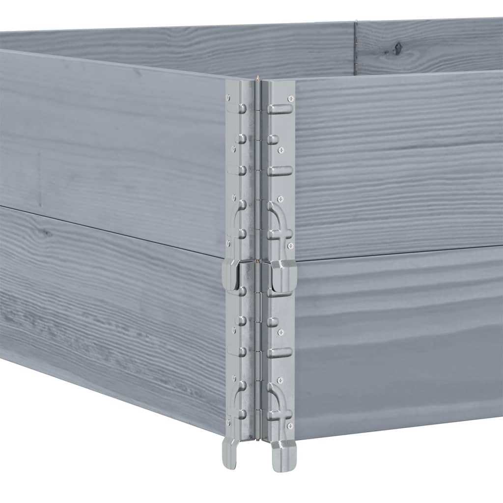 vidaXL Nadstawki paletowe, 2 szt., szare, 150x100 cm, drewno sosnowe