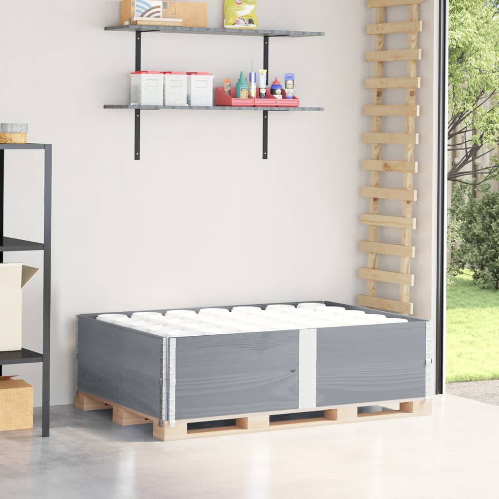 vidaXL Nadstawki paletowe, 2 szt., szare, 150x100 cm, drewno sosnowe