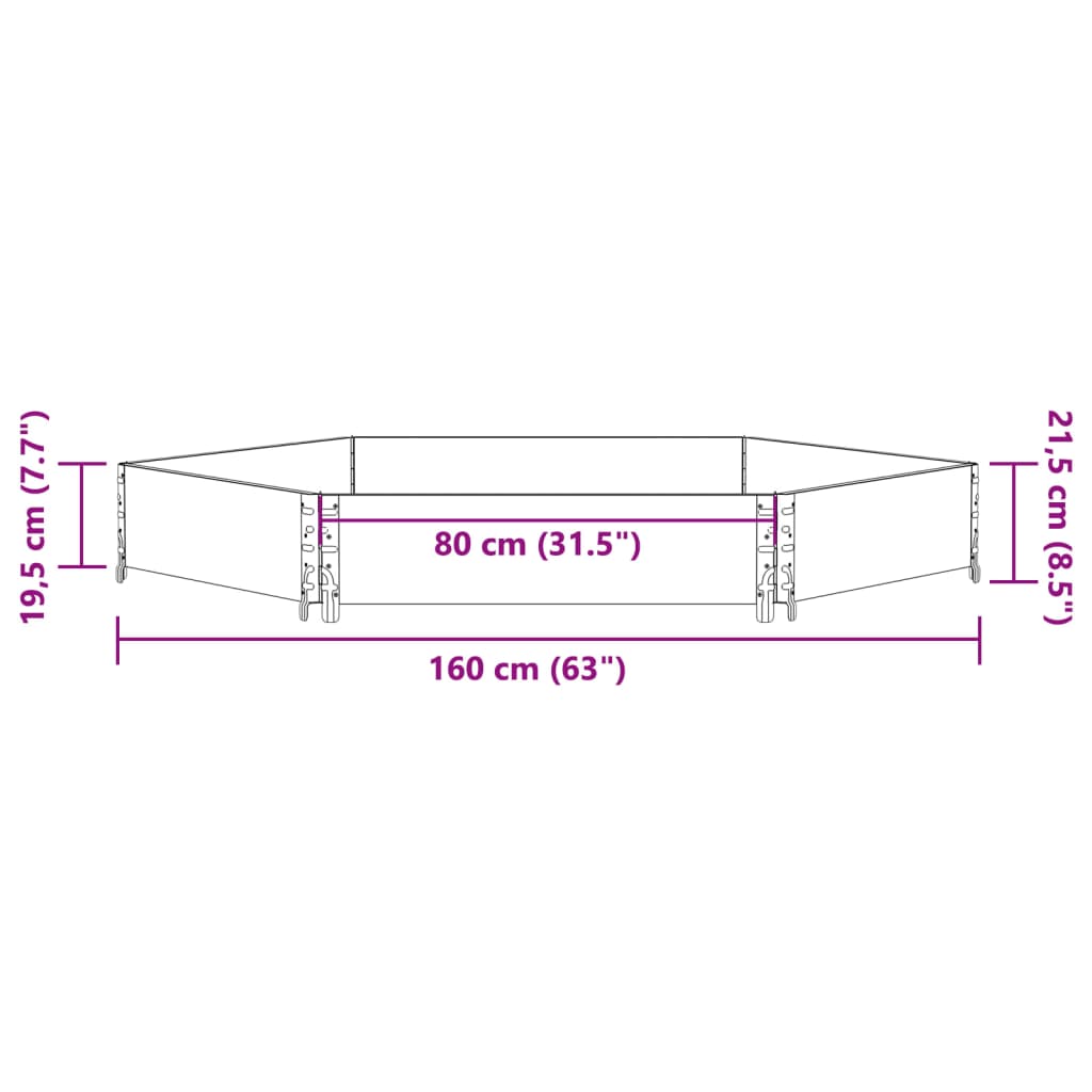 vidaXL Podwyższona donica, sześciokątna, czarna, 160x160 cm, sosnowa
