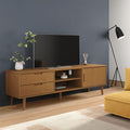 vidaXL Szafka TV MOLDE, brązowa, 158x40x49 cm, lite drewno sosnowe
