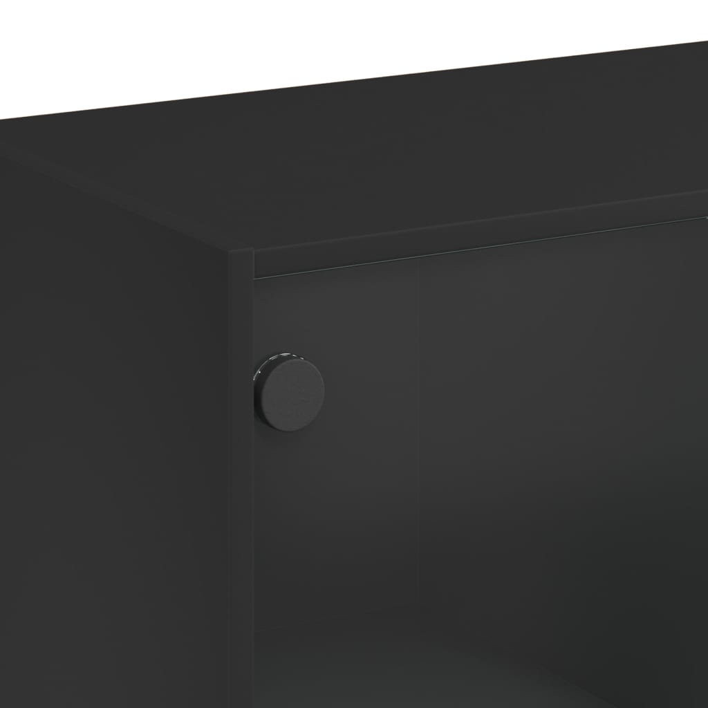 vidaXL Szafka z drzwiczkami, czarna, 68x37x109 cm
