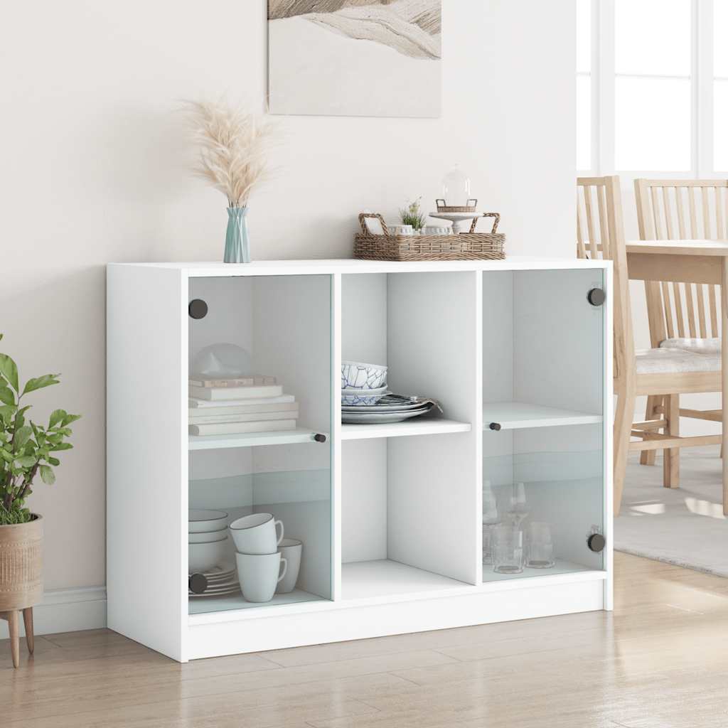 vidaXL Szafka, biała, 102x37x75,5 cm, materiał drewnopochodny