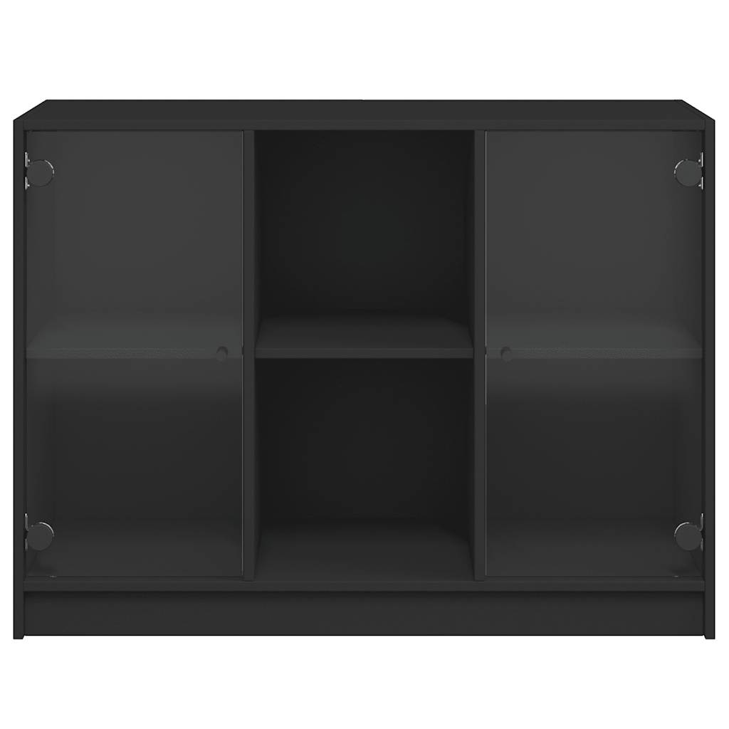 vidaXL Szafka, czarna, 102x37x75,5 cm, materiał drewnopochodny